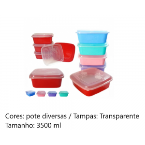 POTE QUADRADO GRANDE 3,5LT  COLORIDAS RS0006