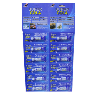ADESIVO COLA INSTANTANÊA 3 GRAMAS CARTELA C/ 12 UN. XH-9289