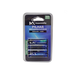 BATERIA PILHA AAA RECARREGAVEL C/4 900MAH MAX-REC3346
