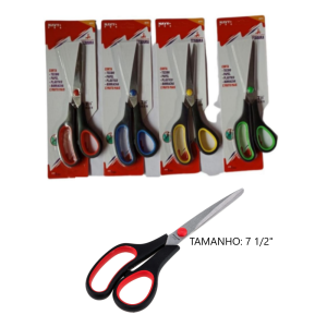 TESOURA DE METAL C/ CABO PLASTICO 7 1/2