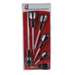CONJUNTO COM CHAVE DE FENDA E PHILIPS C/6 BAR-58315-5