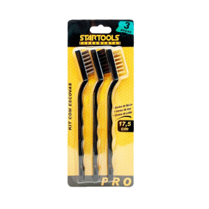 KIT ESCOVA DE AÇO COM 3 PCS 17,5CM  STARTOOLS AR0253