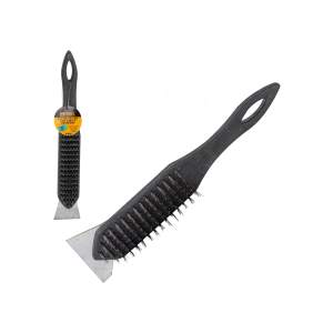 ESCOVA DE AÇO 6 FILEIRAS COM RASPADOR 27CM  STARTOOLS AR0466