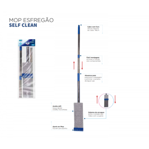 MOP ESFREGÃO CABO DESMONTAVEL CLEAN TECH CT0015