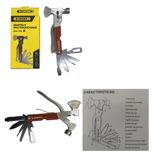 MARTELO MACHADINHA MULTIFUNCIONAL 15 EM 1  BOM-1501