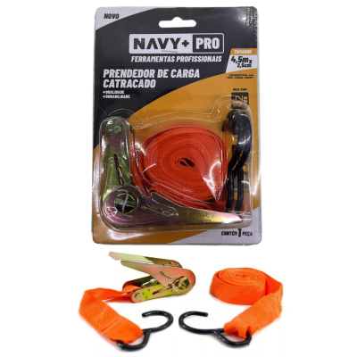 CINTA CATRACA AMARRAR CARGA MAXIMA 100KG 2,5 CM X 4,5 MTS N+2034