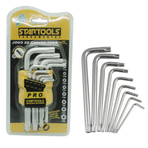 JOGO DE CHAVES TORX CURTA C/ 9 PCS STARTOOLS AR0035