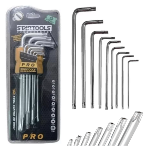 JOGO DE CHAVES TORX LONGA C/ 9 PCS STARTOOLS AR0037