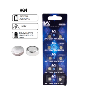 BATERIA ALCALINA AG4 LR626 C/10 UN. 1,5V MAX-AG4
