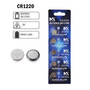 BATERIA DE LITIO CR1220 C/5 UN. 3V MAX-CR1220