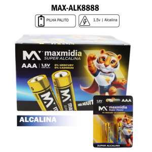 BATERIA PILHA AAA ALCALINA MAXMIDIA C/2 UN. MAX-ALK8888