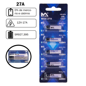 BATERIA 27A 12V CARTELA C/ 5 MAX-27A