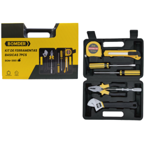 KIT FERRAMENTAS MALETA BASICAS COM 7 PCS BOM-3901