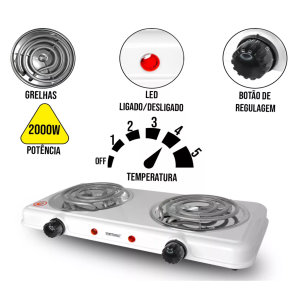 FOGAREIRO ELETRICO 2 BOCA 2000W 110V STARTOOLS AR0540