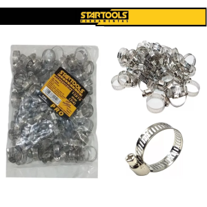 ABRAÇADEIRA DE AÇO INOX 13X19 MM AMERICANO PACOTE C/ 100 PCS STARTOOLS AR0256