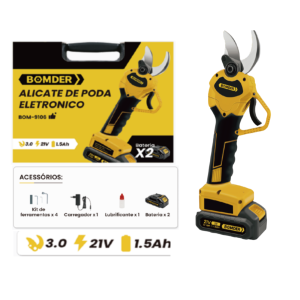 TESOURA ALICATE DE PODA ELETRONICO C/2 BATERIAS 21V BOM-9106
