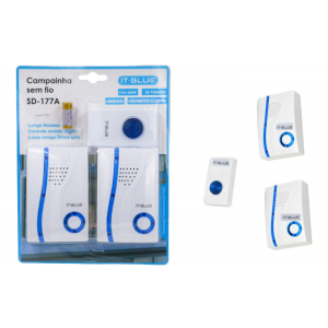 CAMPAINHA SEM FIO COM 2 CAMPAINHA 1 CONTROLE IT-BLUE SD-177A
