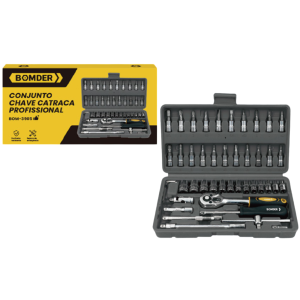 KIT FERRAMENTAS MALETA BASICAS  INTERCAMBEAVEIS C/46PÇS BOM-3905