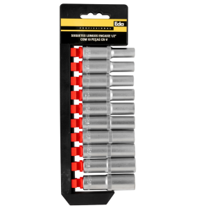 KIT FERRAMENTAS SOQUETES LONGO ENCAIXE DE 1/2