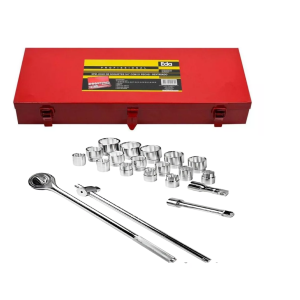 KIT FERRAMENTAS MALETA SOQUETES SEXTAVADO ENCAIXE DE 3/4 COM 21 PÇS  EDA 9PM 014391