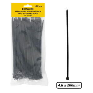 ABRAÇADEIRA DE NYLON ENFORCA GATO  C/ 100 PCS  4,8X200MM BOM-5504