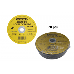 DISCO DE CORTAR AÇO-FERRO 105 X 1.2 X 16 MM COM 20 PCS BOM-5108