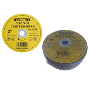 DISCO DE CORTAR AÇO-FERRO 76 X 1.2 X 10 MM COM 20 PCS BOM-5107