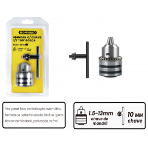 MANDRIL COM CHAVE 13MM 1/2