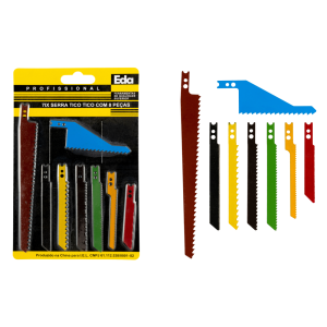 CONJUNTO LAMINA DE SERRA TICO TICO COM 8 PCS 7IX