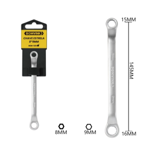 CHAVE ESTRELA ESTRIADO 8 X 9MM BOM-1231