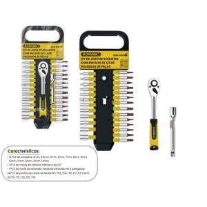 CHAVE CATRACA COM SOQUETES ENCAIXE DE 1/4