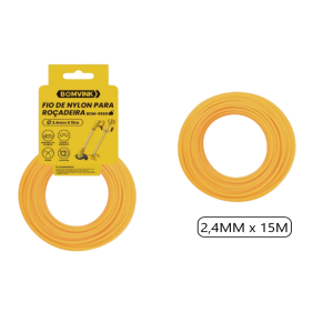 FIO DE NYLON PARA ROÇADEIRA 2.4MM X 15M BOM-5560