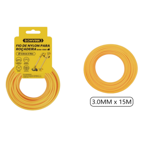 FIO DE NYLON PARA ROÇADEIRA 3MM X 15M BOM-5561