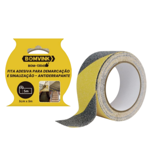 FITA ADESIVA DEMARCAÇÃO E SINALIZAÇÃO ANTIDERRAPANTE 5CM X 5 METROS BOM-1304