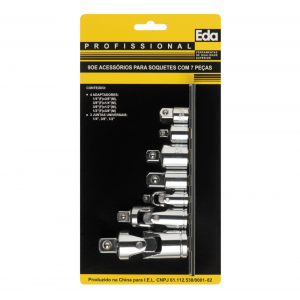 ADAPTADORES E JUNTAS UNIVERSAIS PARA SOQUETES C.V. COM 7 PEÇAS EDA 9OE