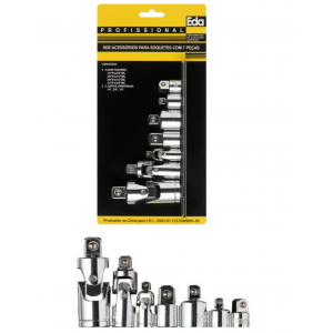 ADAPTADORES E JUNTAS UNIVERSAIS PARA SOQUETES C.V. COM 7 PEÇAS EDA 9OE