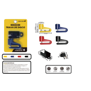 CADEADO TRAVA DE DISCO PARA MOTOCICLETA BOM-2605