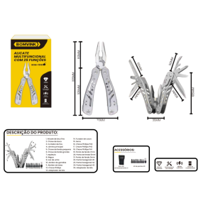 ALICATE MULTIFUNCIONAL  25 FUNÇOES BOM-1516