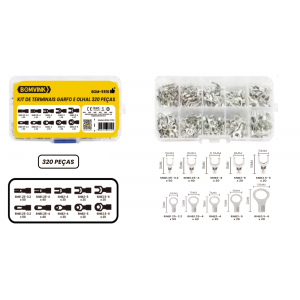 KIT MALETA COM TERMINAL ELETRICO GARFO E OLHAL 320 PCS BOM-5516
