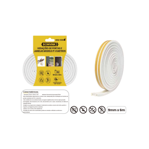 FITA VEDAÇÕES DE PORTAS E JANELAS MODELO P- 6 METROS BOM-1326