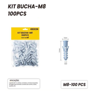 KIT DE BUCHA 8MM COM 100 PCS BOM-5308