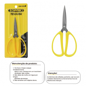 TESOURA DE METAL C/ CABO PLASTICO  BOM-1050