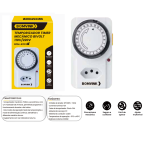 TEMPORIZADOR TIMER MECANICO BIVOLT BOM-6310