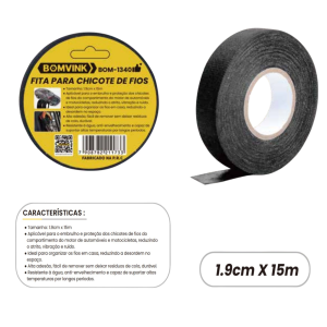 FITA PARA CHICOTE DE FIOS 1,9CM X 15M BOM-1340