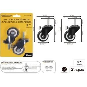 KIT RODIZIO GIRATORIO C/ 2 PCS 2