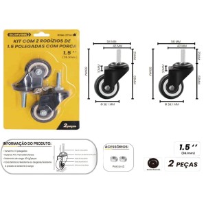 KIT RODIZIO GIRATORIO C/ 2 PCS 1,5