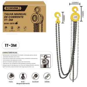 TALHA MANUAL DE CORRENTE 1T-3M  BOM-2870