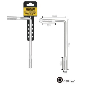 CHAVE BIELA TIPO L 10MM  PROFISSIONAL BOM-1463