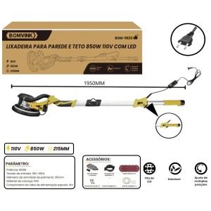LIXADEIRA PARA PAREDE E TETO 850W 110V  BOM-9623