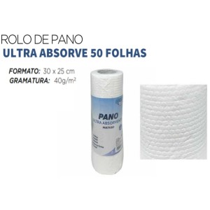 ROLO DE PANO ULTRA ABSORVE COM 50 FOLHAS CLEAN TECH CT0196